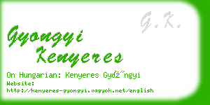gyongyi kenyeres business card